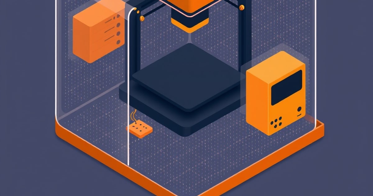 An FDM 3D printer operating inside a clear acrylic enclosure